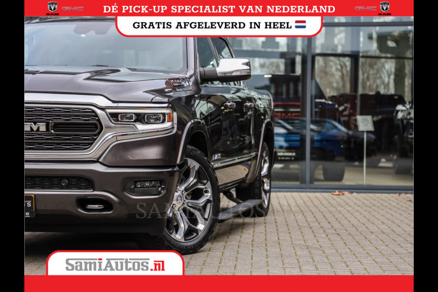 Dodge Ram 1500 LIMITED RAMBOX | LUCHTVERING | 5.7 V8 4X4 | MULTI TAILGATE | HUD | ADAPTIVE CRUISE | EERSTE EIGENAAR | LPG PRINS | 3500KG 360 CAMERA | LANE ASSIST | MEMORY SEATS | DUBBELE CABINE | CREWCAB