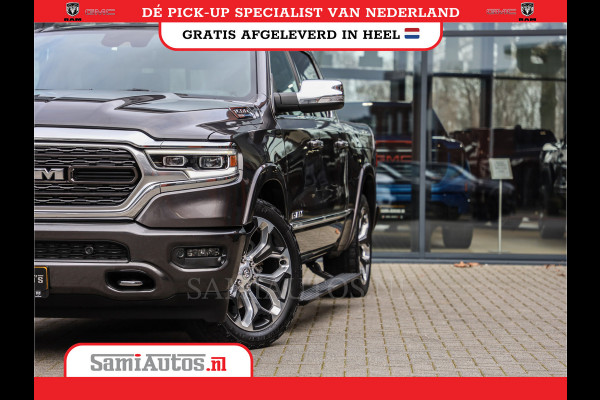 Dodge Ram 1500 LIMITED RAMBOX | LUCHTVERING | 5.7 V8 4X4 | MULTI TAILGATE | HUD | ADAPTIVE CRUISE | EERSTE EIGENAAR | LPG PRINS | 3500KG 360 CAMERA | LANE ASSIST | MEMORY SEATS | DUBBELE CABINE | CREWCAB