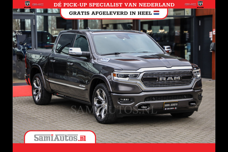 Dodge Ram 1500 LIMITED RAMBOX | LUCHTVERING | 5.7 V8 4X4 | MULTI TAILGATE | HUD | ADAPTIVE CRUISE | EERSTE EIGENAAR | LPG PRINS | 3500KG 360 CAMERA | LANE ASSIST | MEMORY SEATS | DUBBELE CABINE | CREWCAB
