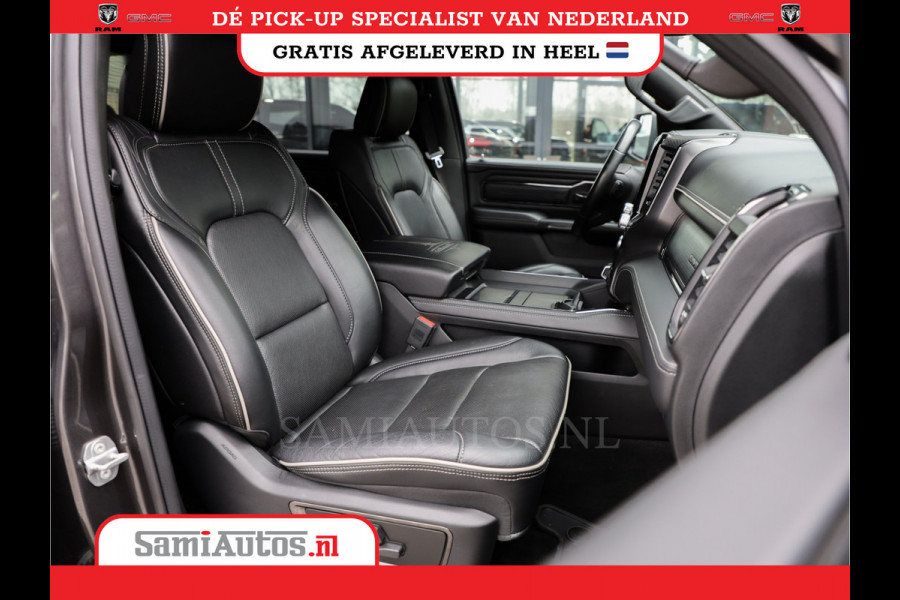 Dodge Ram 1500 LIMITED RAMBOX | LUCHTVERING | 5.7 V8 4X4 | MULTI TAILGATE | HUD | ADAPTIVE CRUISE | EERSTE EIGENAAR | LPG PRINS | 3500KG 360 CAMERA | LANE ASSIST | MEMORY SEATS | DUBBELE CABINE | CREWCAB
