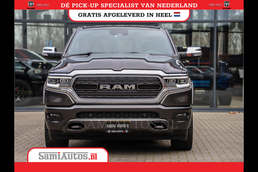 Dodge Ram 1500 LIMITED RAMBOX | LUCHTVERING | 5.7 V8 4X4 | MULTI TAILGATE | HUD | ADAPTIVE CRUISE | EERSTE EIGENAAR | LPG PRINS | 3500KG 360 CAMERA | LANE ASSIST | MEMORY SEATS | DUBBELE CABINE | CREWCAB