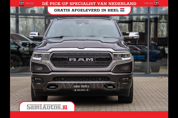 Dodge Ram 1500 LIMITED RAMBOX | LUCHTVERING | 5.7 V8 4X4 | MULTI TAILGATE | HUD | ADAPTIVE CRUISE | EERSTE EIGENAAR | LPG PRINS | 3500KG 360 CAMERA | LANE ASSIST | MEMORY SEATS | DUBBELE CABINE | CREWCAB