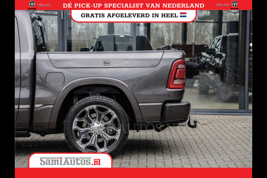 Dodge Ram 1500 LIMITED RAMBOX | LUCHTVERING | 5.7 V8 4X4 | MULTI TAILGATE | HUD | ADAPTIVE CRUISE | EERSTE EIGENAAR | LPG PRINS | 3500KG 360 CAMERA | LANE ASSIST | MEMORY SEATS | DUBBELE CABINE | CREWCAB