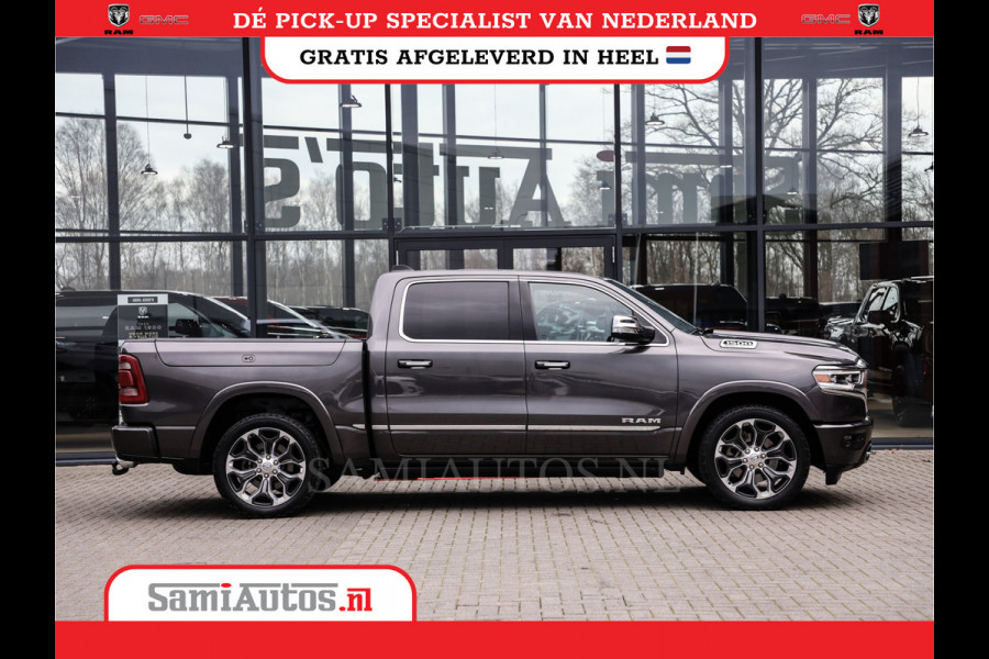 Dodge Ram 1500 LIMITED RAMBOX | LUCHTVERING | 5.7 V8 4X4 | MULTI TAILGATE | HUD | ADAPTIVE CRUISE | EERSTE EIGENAAR | LPG PRINS | 3500KG 360 CAMERA | LANE ASSIST | MEMORY SEATS | DUBBELE CABINE | CREWCAB