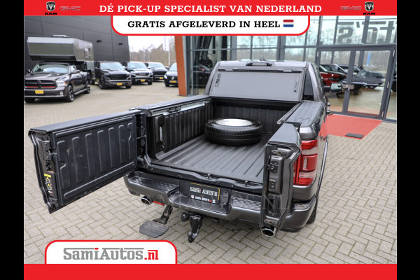 Dodge Ram 1500 LIMITED RAMBOX | LUCHTVERING | 5.7 V8 4X4 | MULTI TAILGATE | HUD | ADAPTIVE CRUISE | EERSTE EIGENAAR | LPG PRINS | 3500KG 360 CAMERA | LANE ASSIST | MEMORY SEATS | DUBBELE CABINE | CREWCAB
