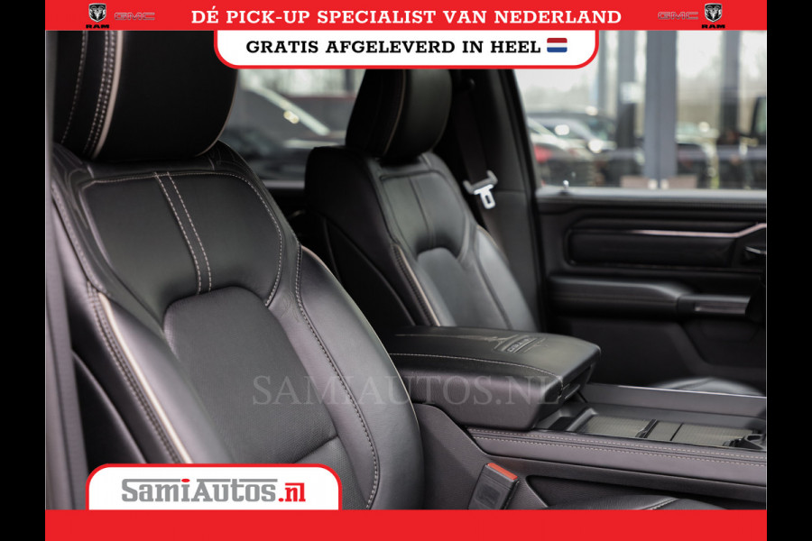 Dodge Ram 1500 LIMITED RAMBOX | LUCHTVERING | 5.7 V8 4X4 | MULTI TAILGATE | HUD | ADAPTIVE CRUISE | EERSTE EIGENAAR | LPG PRINS | 3500KG 360 CAMERA | LANE ASSIST | MEMORY SEATS | DUBBELE CABINE | CREWCAB