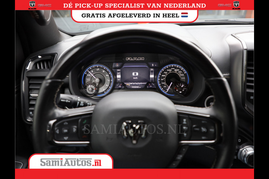 Dodge Ram 1500 LIMITED RAMBOX | LUCHTVERING | 5.7 V8 4X4 | MULTI TAILGATE | HUD | ADAPTIVE CRUISE | EERSTE EIGENAAR | LPG PRINS | 3500KG 360 CAMERA | LANE ASSIST | MEMORY SEATS | DUBBELE CABINE | CREWCAB