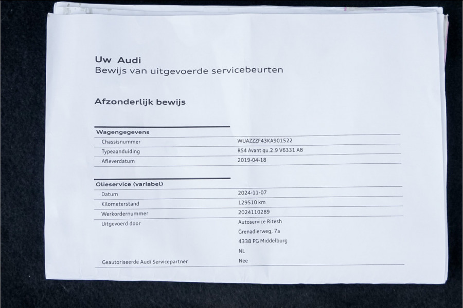 Audi A4 Avant 2.9 TFSI RS 4 Quattro Pano ACC B&O Sportuitlaat