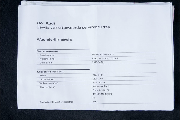 Audi A4 Avant 2.9 TFSI RS 4 Quattro Pano ACC B&O Sportuitlaat