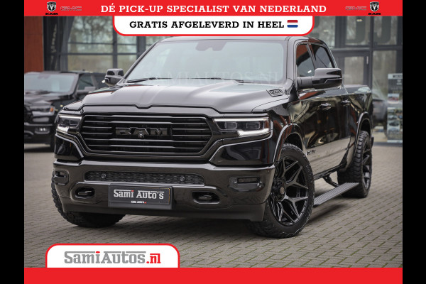 Dodge Ram 1500 LONGHORN| BLACK OPS | HUD & VIRTUAL | PRIJS MET LPG + HEAD UP ADG + DEKSEL + PANORAMADAK GWJ + LUCHTVERING SER + BOM VOL |  CREW CAB | DUBBELE CABINE | 5,7L V8 HEMI 402 PK 4X4 | 5 PERSOONS | GRIJSKENTEKEN | VOORRAAD NR 2185 - 9547