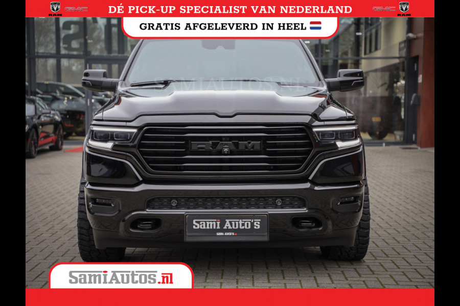 Dodge Ram 1500 LONGHORN| BLACK OPS | HUD & VIRTUAL | PRIJS MET LPG + HEAD UP ADG + DEKSEL + PANORAMADAK GWJ + LUCHTVERING SER + BOM VOL |  CREW CAB | DUBBELE CABINE | 5,7L V8 HEMI 402 PK 4X4 | 5 PERSOONS | GRIJSKENTEKEN | VOORRAAD NR 2185 - 9547
