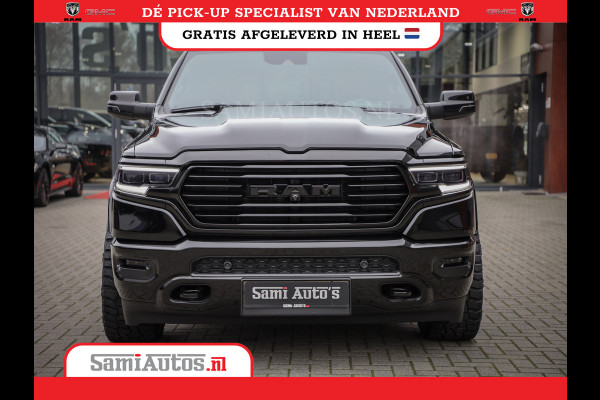 Dodge Ram 1500 LONGHORN| BLACK OPS | HUD & VIRTUAL | PRIJS MET LPG + HEAD UP ADG + DEKSEL + PANORAMADAK GWJ + LUCHTVERING SER + BOM VOL |  CREW CAB | DUBBELE CABINE | 5,7L V8 HEMI 402 PK 4X4 | 5 PERSOONS | GRIJSKENTEKEN | VOORRAAD NR 2185 - 9547