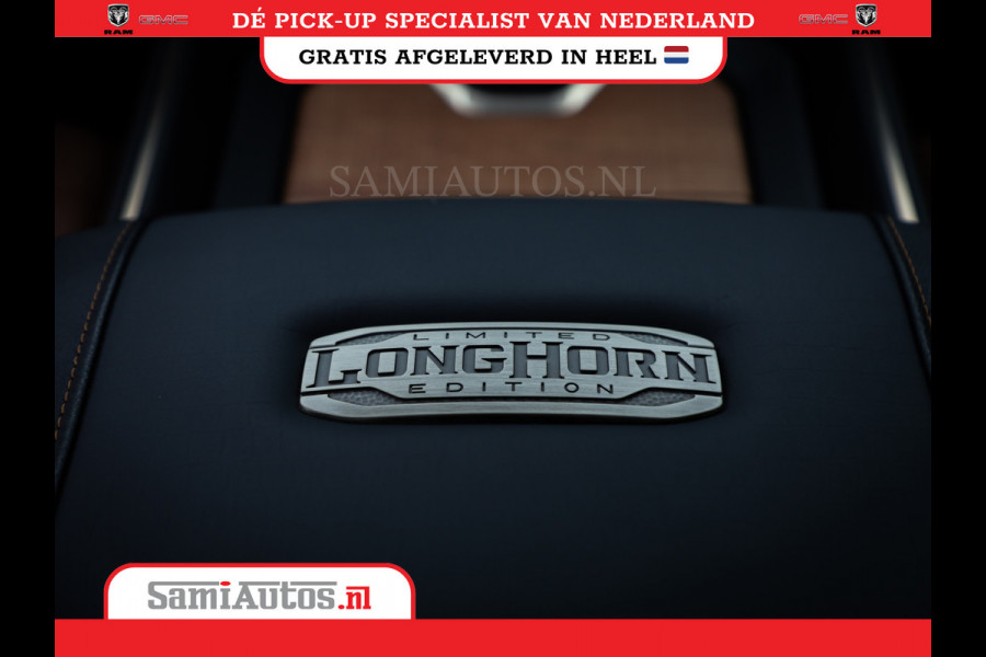 Dodge Ram 1500 LONGHORN| BLACK OPS | HUD & VIRTUAL | PRIJS MET LPG + HEAD UP ADG + DEKSEL + PANORAMADAK GWJ + LUCHTVERING SER + BOM VOL |  CREW CAB | DUBBELE CABINE | 5,7L V8 HEMI 402 PK 4X4 | 5 PERSOONS | GRIJSKENTEKEN | VOORRAAD NR 2185 - 9547