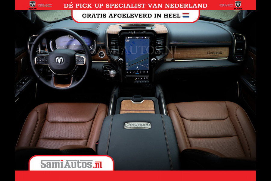 Dodge Ram 1500 LONGHORN| BLACK OPS | HUD & VIRTUAL | PRIJS MET LPG + HEAD UP ADG + DEKSEL + PANORAMADAK GWJ + LUCHTVERING SER + BOM VOL |  CREW CAB | DUBBELE CABINE | 5,7L V8 HEMI 402 PK 4X4 | 5 PERSOONS | GRIJSKENTEKEN | VOORRAAD NR 2185 - 9547