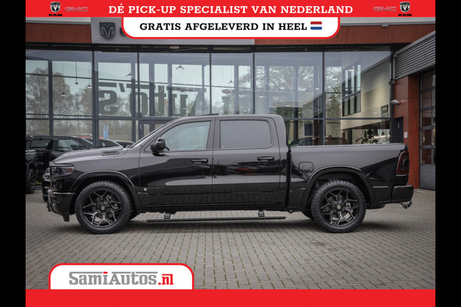 Dodge Ram 1500 LONGHORN| BLACK OPS | HUD & VIRTUAL | PRIJS MET LPG + HEAD UP ADG + DEKSEL + PANORAMADAK GWJ + LUCHTVERING SER + BOM VOL |  CREW CAB | DUBBELE CABINE | 5,7L V8 HEMI 402 PK 4X4 | 5 PERSOONS | GRIJSKENTEKEN | VOORRAAD NR 2185 - 9547