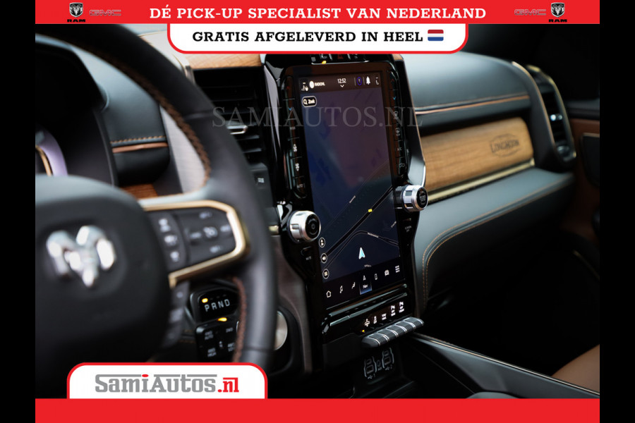 Dodge Ram 1500 LONGHORN| BLACK OPS | HUD & VIRTUAL | PRIJS MET LPG + HEAD UP ADG + DEKSEL + PANORAMADAK GWJ + LUCHTVERING SER + BOM VOL |  CREW CAB | DUBBELE CABINE | 5,7L V8 HEMI 402 PK 4X4 | 5 PERSOONS | GRIJSKENTEKEN | VOORRAAD NR 2185 - 9547
