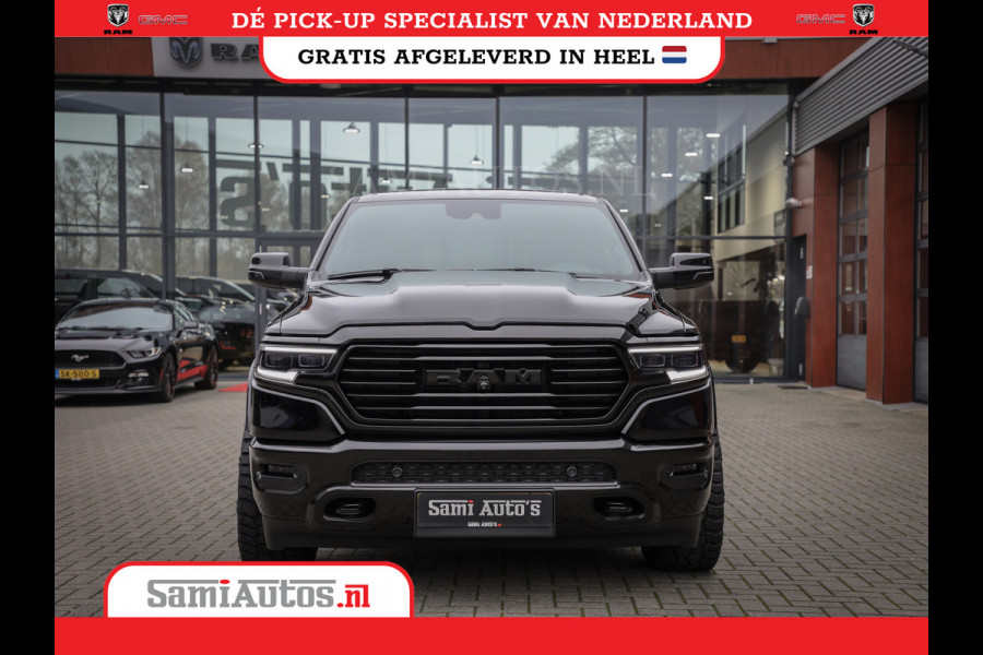 Dodge Ram 1500 LONGHORN| BLACK OPS | HUD & VIRTUAL | PRIJS MET LPG + HEAD UP ADG + DEKSEL + PANORAMADAK GWJ + LUCHTVERING SER + BOM VOL |  CREW CAB | DUBBELE CABINE | 5,7L V8 HEMI 402 PK 4X4 | 5 PERSOONS | GRIJSKENTEKEN | VOORRAAD NR 2185 - 9547