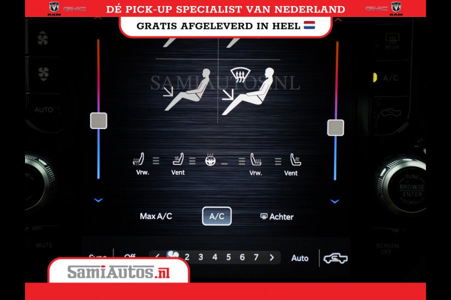 Dodge Ram 1500 LONGHORN| BLACK OPS | HUD & VIRTUAL | PRIJS MET LPG + HEAD UP ADG + DEKSEL + PANORAMADAK GWJ + LUCHTVERING SER + BOM VOL |  CREW CAB | DUBBELE CABINE | 5,7L V8 HEMI 402 PK 4X4 | 5 PERSOONS | GRIJSKENTEKEN | VOORRAAD NR 2185 - 9547