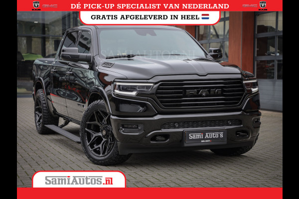Dodge Ram 1500 LONGHORN| BLACK OPS | HUD & VIRTUAL | PRIJS MET LPG + HEAD UP ADG + DEKSEL + PANORAMADAK GWJ + LUCHTVERING SER + BOM VOL |  CREW CAB | DUBBELE CABINE | 5,7L V8 HEMI 402 PK 4X4 | 5 PERSOONS | GRIJSKENTEKEN | VOORRAAD NR 2185 - 9547