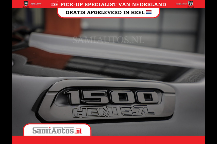 Dodge Ram 1500 LONGHORN| BLACK OPS | HUD & VIRTUAL | PRIJS MET LPG + HEAD UP ADG + DEKSEL + PANORAMADAK GWJ + LUCHTVERING SER + BOM VOL |  CREW CAB | DUBBELE CABINE | 5,7L V8 HEMI 402 PK 4X4 | 5 PERSOONS | GRIJSKENTEKEN | VOORRAAD NR 2185 - 9547