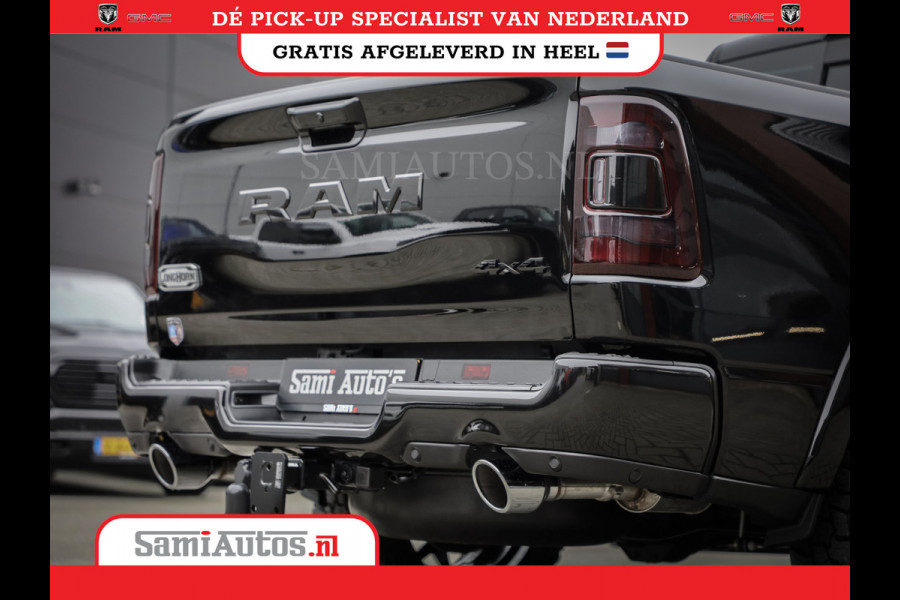 Dodge Ram 1500 LONGHORN| BLACK OPS | HUD & VIRTUAL | PRIJS MET LPG + HEAD UP ADG + DEKSEL + PANORAMADAK GWJ + LUCHTVERING SER + BOM VOL |  CREW CAB | DUBBELE CABINE | 5,7L V8 HEMI 402 PK 4X4 | 5 PERSOONS | GRIJSKENTEKEN | VOORRAAD NR 2185 - 9547