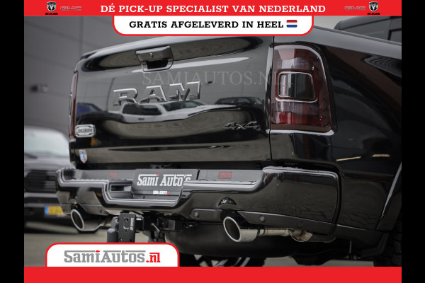 Dodge Ram 1500 LONGHORN| BLACK OPS | HUD & VIRTUAL | PRIJS MET LPG + HEAD UP ADG + DEKSEL + PANORAMADAK GWJ + LUCHTVERING SER + BOM VOL |  CREW CAB | DUBBELE CABINE | 5,7L V8 HEMI 402 PK 4X4 | 5 PERSOONS | GRIJSKENTEKEN | VOORRAAD NR 2185 - 9547