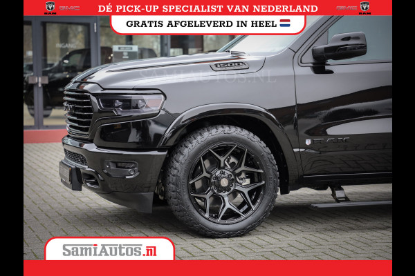 Dodge Ram 1500 LONGHORN| BLACK OPS | HUD & VIRTUAL | PRIJS MET LPG + HEAD UP ADG + DEKSEL + PANORAMADAK GWJ + LUCHTVERING SER + BOM VOL |  CREW CAB | DUBBELE CABINE | 5,7L V8 HEMI 402 PK 4X4 | 5 PERSOONS | GRIJSKENTEKEN | VOORRAAD NR 2185 - 9547
