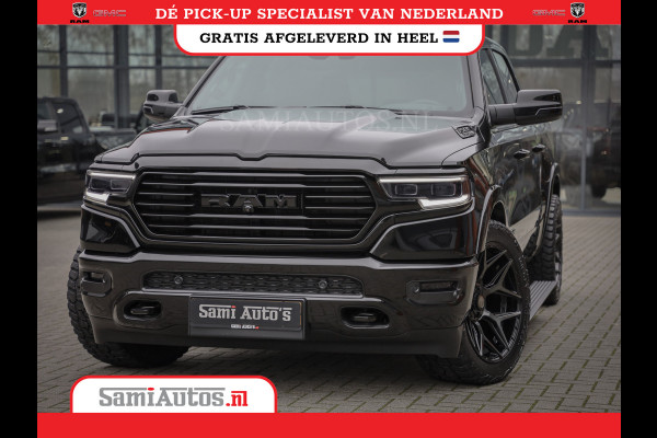 Dodge Ram 1500 LONGHORN| BLACK OPS | HUD & VIRTUAL | PRIJS MET LPG + HEAD UP ADG + DEKSEL + PANORAMADAK GWJ + LUCHTVERING SER + BOM VOL |  CREW CAB | DUBBELE CABINE | 5,7L V8 HEMI 402 PK 4X4 | 5 PERSOONS | GRIJSKENTEKEN | VOORRAAD NR 2185 - 9547