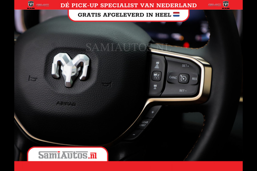 Dodge Ram 1500 LONGHORN| BLACK OPS | HUD & VIRTUAL | PRIJS MET LPG + HEAD UP ADG + DEKSEL + PANORAMADAK GWJ + LUCHTVERING SER + BOM VOL |  CREW CAB | DUBBELE CABINE | 5,7L V8 HEMI 402 PK 4X4 | 5 PERSOONS | GRIJSKENTEKEN | VOORRAAD NR 2185 - 9547