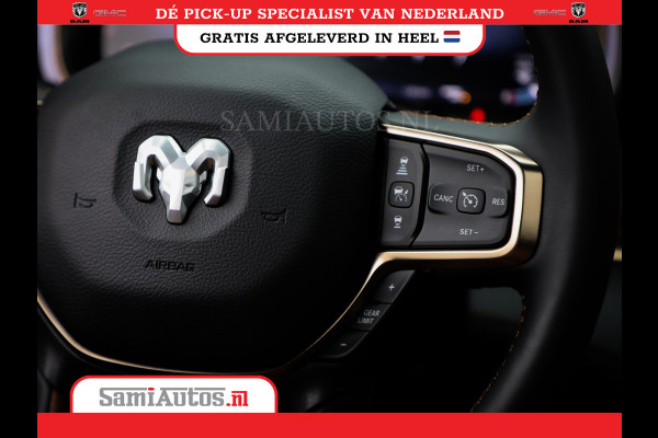 Dodge Ram 1500 LONGHORN| BLACK OPS | HUD & VIRTUAL | PRIJS MET LPG + HEAD UP ADG + DEKSEL + PANORAMADAK GWJ + LUCHTVERING SER + BOM VOL |  CREW CAB | DUBBELE CABINE | 5,7L V8 HEMI 402 PK 4X4 | 5 PERSOONS | GRIJSKENTEKEN | VOORRAAD NR 2185 - 9547