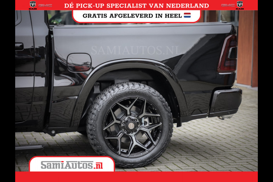 Dodge Ram 1500 LONGHORN| BLACK OPS | HUD & VIRTUAL | PRIJS MET LPG + HEAD UP ADG + DEKSEL + PANORAMADAK GWJ + LUCHTVERING SER + BOM VOL |  CREW CAB | DUBBELE CABINE | 5,7L V8 HEMI 402 PK 4X4 | 5 PERSOONS | GRIJSKENTEKEN | VOORRAAD NR 2185 - 9547