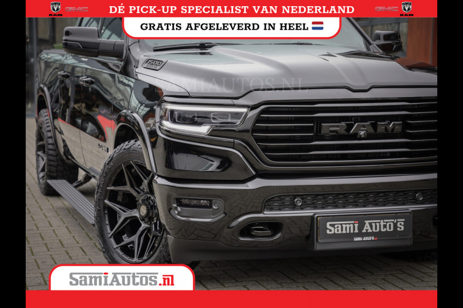 Dodge Ram 1500 LONGHORN| BLACK OPS | HUD & VIRTUAL | PRIJS MET LPG + HEAD UP ADG + DEKSEL + PANORAMADAK GWJ + LUCHTVERING SER + BOM VOL |  CREW CAB | DUBBELE CABINE | 5,7L V8 HEMI 402 PK 4X4 | 5 PERSOONS | GRIJSKENTEKEN | VOORRAAD NR 2185 - 9547