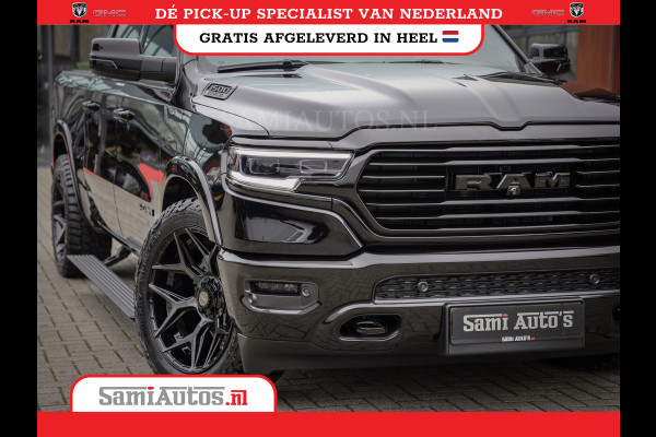 Dodge Ram 1500 LONGHORN| BLACK OPS | HUD & VIRTUAL | PRIJS MET LPG + HEAD UP ADG + DEKSEL + PANORAMADAK GWJ + LUCHTVERING SER + BOM VOL |  CREW CAB | DUBBELE CABINE | 5,7L V8 HEMI 402 PK 4X4 | 5 PERSOONS | GRIJSKENTEKEN | VOORRAAD NR 2185 - 9547