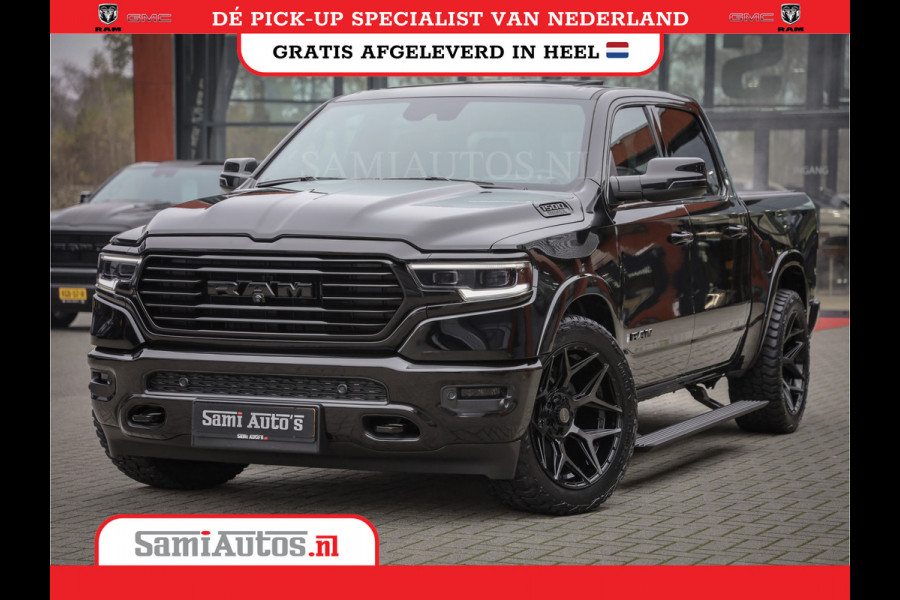 Dodge Ram 1500 LONGHORN| BLACK OPS | HUD & VIRTUAL | PRIJS MET LPG + HEAD UP ADG + DEKSEL + PANORAMADAK GWJ + LUCHTVERING SER + BOM VOL |  CREW CAB | DUBBELE CABINE | 5,7L V8 HEMI 402 PK 4X4 | 5 PERSOONS | GRIJSKENTEKEN | VOORRAAD NR 2185 - 9547