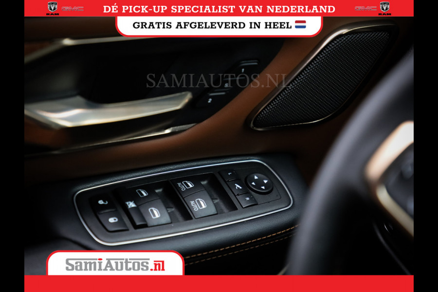 Dodge Ram 1500 LONGHORN| BLACK OPS | HUD & VIRTUAL | PRIJS MET LPG + HEAD UP ADG + DEKSEL + PANORAMADAK GWJ + LUCHTVERING SER + BOM VOL |  CREW CAB | DUBBELE CABINE | 5,7L V8 HEMI 402 PK 4X4 | 5 PERSOONS | GRIJSKENTEKEN | VOORRAAD NR 2185 - 9547