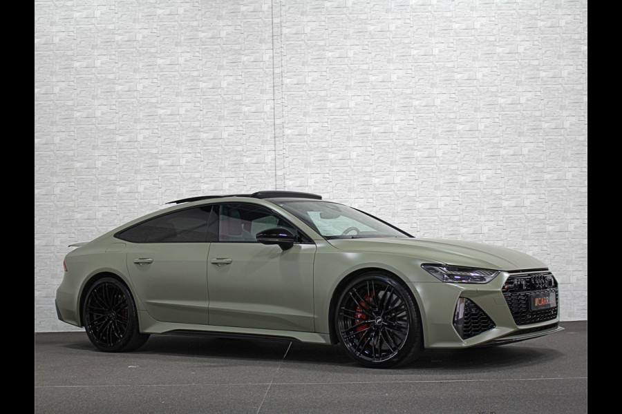 Audi RS7 Sportback A7 V8 Dynamic+ | Keramisch | 22" ABT | 4-Wielbesturing | Stoelvent. | Carbon Pack | Nachtzicht | Alcantara Hemel | B&O 3D High End | 360 Camera | Laser-LED | ACC | Valcona | Klasse-5 | Head-up | Soft-Close | Isolatieglas | Dealer OH | BTW Auto | €100.706,= ex.