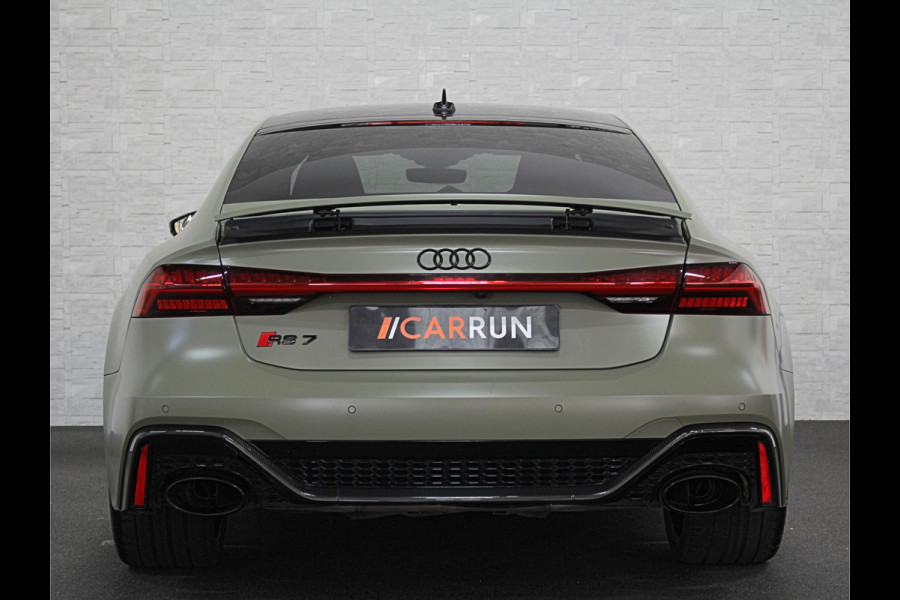 Audi RS7 Sportback A7 V8 Dynamic+ | Keramisch | 22" ABT | 4-Wielbesturing | Stoelvent. | Carbon Pack | Nachtzicht | Alcantara Hemel | B&O 3D High End | 360 Camera | Laser-LED | ACC | Valcona | Klasse-5 | Head-up | Soft-Close | Isolatieglas | Dealer OH | BTW Auto | €100.706,= ex.