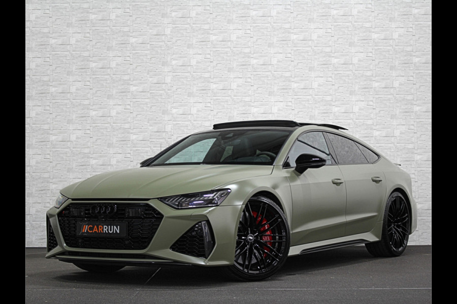 Audi RS7 Sportback A7 V8 Dynamic+ | Keramisch | 22" ABT | 4-Wielbesturing | Stoelvent. | Carbon Pack | Nachtzicht | Alcantara Hemel | B&O 3D High End | 360 Camera | Laser-LED | ACC | Valcona | Klasse-5 | Head-up | Soft-Close | Isolatieglas | Dealer OH | BTW Auto | €100.706,= ex.