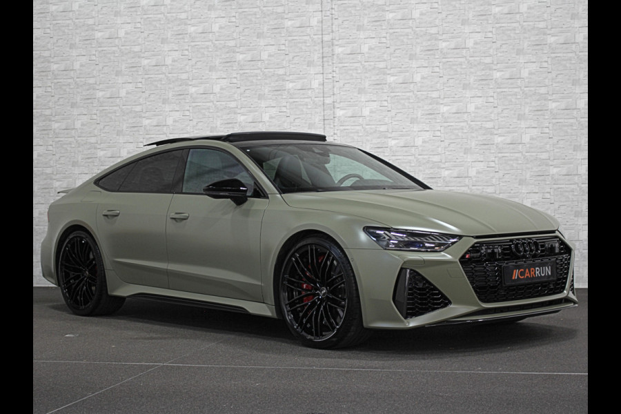Audi RS7 Sportback A7 V8 Dynamic+ | Keramisch | 22" ABT | 4-Wielbesturing | Stoelvent. | Carbon Pack | Nachtzicht | Alcantara Hemel | B&O 3D High End | 360 Camera | Laser-LED | ACC | Valcona | Klasse-5 | Head-up | Soft-Close | Isolatieglas | Dealer OH | BTW Auto | €100.706,= ex.
