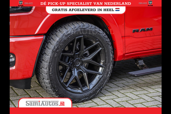 Dodge Ram PREMIUM 420PK 636 Nm | BOM VOL | HEAD UP + 14.4 INCH SCHERM + LUCHTVERING | PRIJS MET LPG EN COVER EN GARANTIE | DUBBELE CABINE | PICK UP | 5 PERSOONS | DC | GRIJSKENTEKEN | PR4 FLAME RED | VOORRAAD NR 2226 - 4993