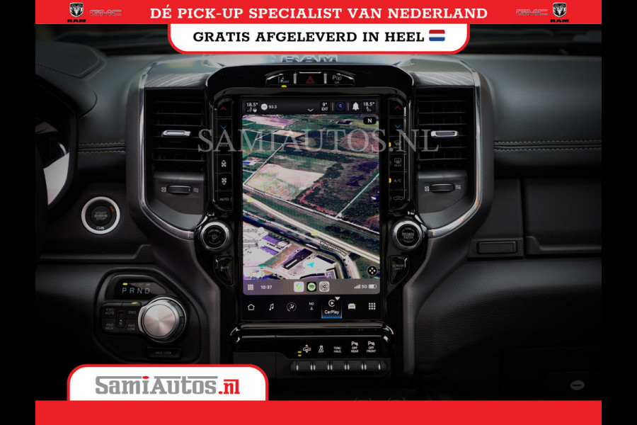 Dodge Ram 1500 LARAMIE NIGHT | NIEUW! BMP VRIJ | PANORAMA | LPG | HUD | VIRTUAL | LUCHTVERING | 360CAM | DODE HOEK | 5.7 V8 HEMI 402PK 4x4 | CREWCAB 5 PERSOONS | GRIJSKENTEKEN | VOORRAAD NR 2147 - 4802
