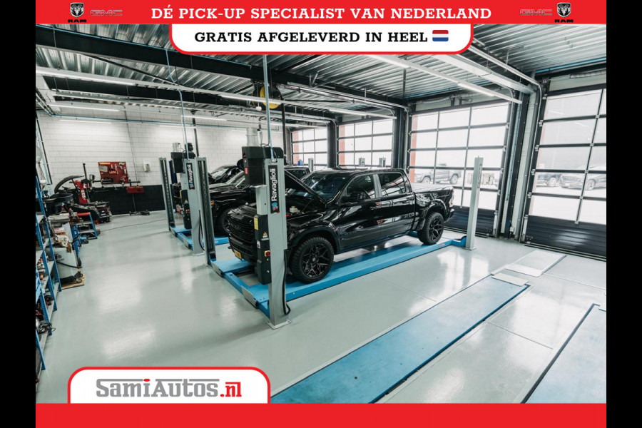 Dodge Ram 1500 LARAMIE NIGHT | NIEUW! BMP VRIJ | PANORAMA | LPG | HUD | VIRTUAL | LUCHTVERING | 360CAM | DODE HOEK | 5.7 V8 HEMI 402PK 4x4 | CREWCAB 5 PERSOONS | GRIJSKENTEKEN | VOORRAAD NR 2147 - 4802