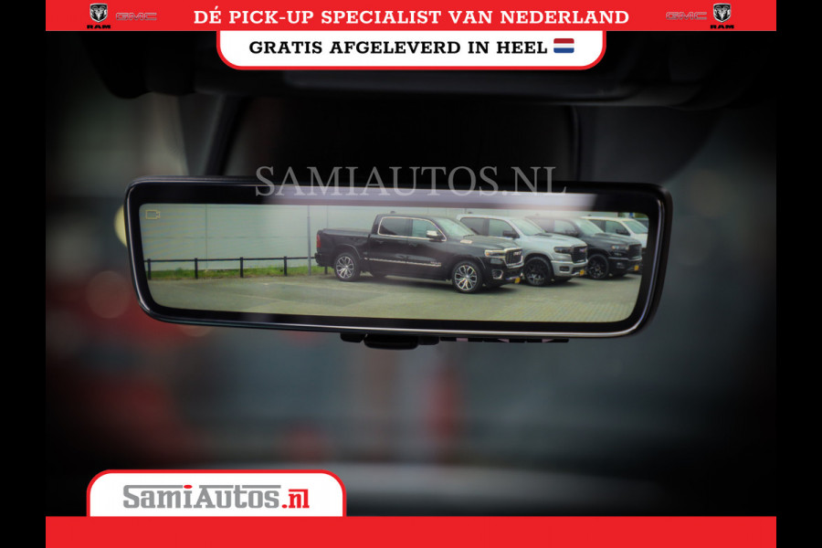 Dodge Ram 1500 LARAMIE NIGHT | NIEUW! BMP VRIJ | PANORAMA | LPG | HUD | VIRTUAL | LUCHTVERING | 360CAM | DODE HOEK | 5.7 V8 HEMI 402PK 4x4 | CREWCAB 5 PERSOONS | GRIJSKENTEKEN | VOORRAAD NR 2147 - 4802