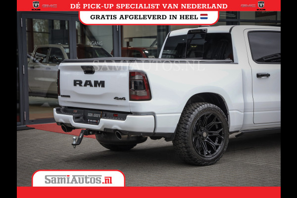 Dodge Ram 1500 LARAMIE NIGHT | NIEUW! BMP VRIJ | PANORAMA | LPG | HUD | VIRTUAL | LUCHTVERING | 360CAM | DODE HOEK | 5.7 V8 HEMI 402PK 4x4 | CREWCAB 5 PERSOONS | GRIJSKENTEKEN | VOORRAAD NR 2147 - 4802