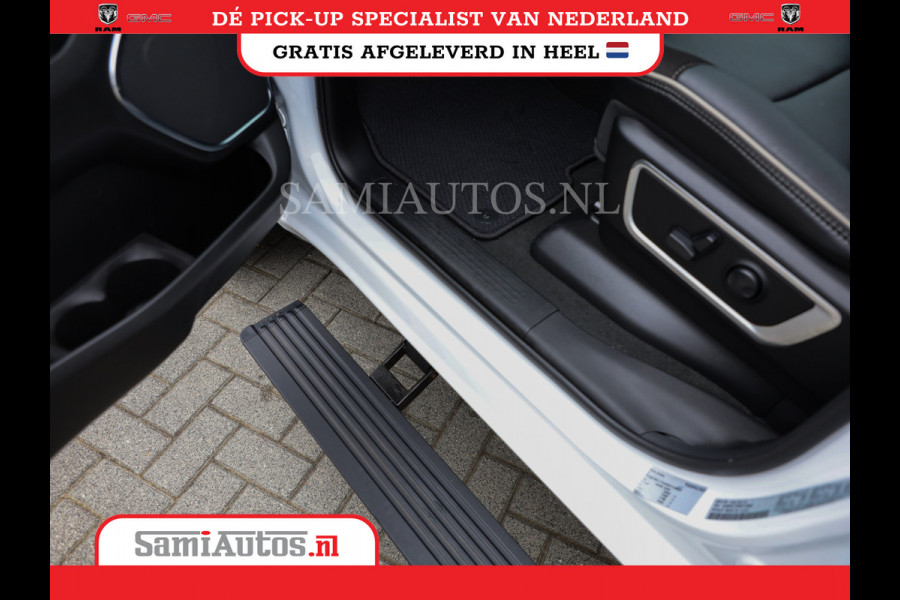 Dodge Ram 1500 LARAMIE NIGHT | NIEUW! BMP VRIJ | PANORAMA | LPG | HUD | VIRTUAL | LUCHTVERING | 360CAM | DODE HOEK | 5.7 V8 HEMI 402PK 4x4 | CREWCAB 5 PERSOONS | GRIJSKENTEKEN | VOORRAAD NR 2147 - 4802