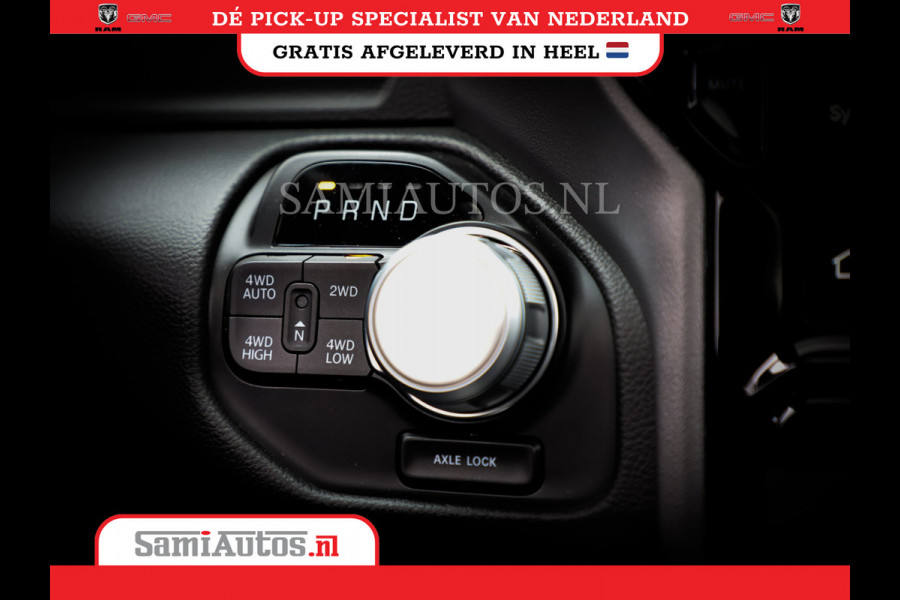 Dodge Ram 1500 LARAMIE NIGHT | NIEUW! BMP VRIJ | PANORAMA | LPG | HUD | VIRTUAL | LUCHTVERING | 360CAM | DODE HOEK | 5.7 V8 HEMI 402PK 4x4 | CREWCAB 5 PERSOONS | GRIJSKENTEKEN | VOORRAAD NR 2147 - 4802