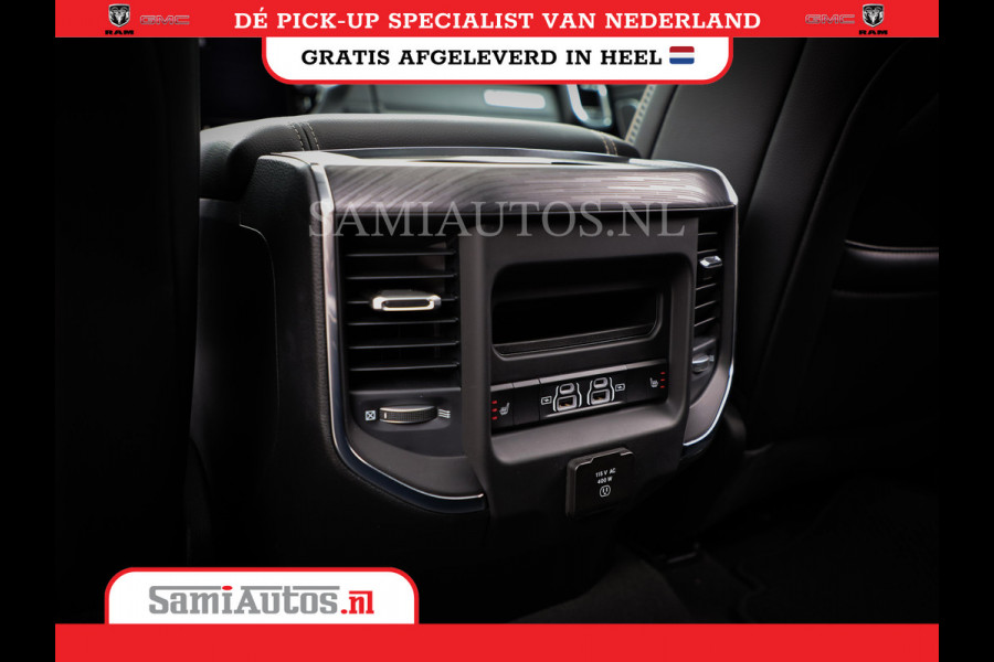 Dodge Ram 1500 LARAMIE NIGHT | NIEUW! BMP VRIJ | PANORAMA | LPG | HUD | VIRTUAL | LUCHTVERING | 360CAM | DODE HOEK | 5.7 V8 HEMI 402PK 4x4 | CREWCAB 5 PERSOONS | GRIJSKENTEKEN | VOORRAAD NR 2147 - 4802