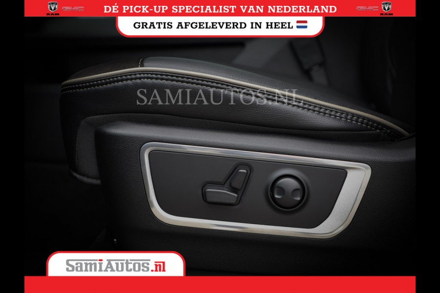 Dodge Ram 1500 LARAMIE NIGHT | NIEUW! BMP VRIJ | PANORAMA | LPG | HUD | VIRTUAL | LUCHTVERING | 360CAM | DODE HOEK | 5.7 V8 HEMI 402PK 4x4 | CREWCAB 5 PERSOONS | GRIJSKENTEKEN | VOORRAAD NR 2147 - 4802