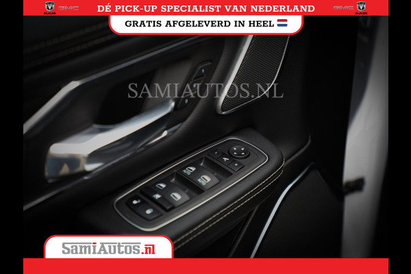 Dodge Ram 1500 LARAMIE NIGHT | NIEUW! BMP VRIJ | PANORAMA | LPG | HUD | VIRTUAL | LUCHTVERING | 360CAM | DODE HOEK | 5.7 V8 HEMI 402PK 4x4 | CREWCAB 5 PERSOONS | GRIJSKENTEKEN | VOORRAAD NR 2147 - 4802