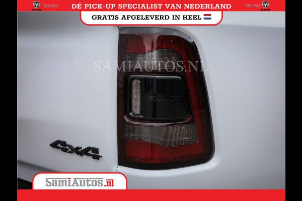 Dodge Ram 1500 LARAMIE NIGHT | NIEUW! BMP VRIJ | PANORAMA | LPG | HUD | VIRTUAL | LUCHTVERING | 360CAM | DODE HOEK | 5.7 V8 HEMI 402PK 4x4 | CREWCAB 5 PERSOONS | GRIJSKENTEKEN | VOORRAAD NR 2147 - 4802